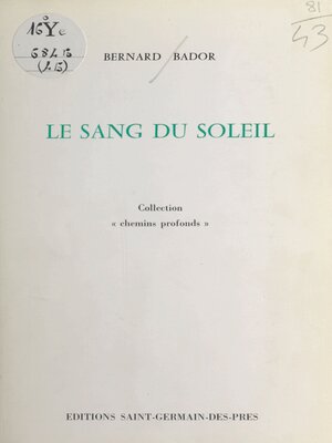 cover image of Le Sang du soleil